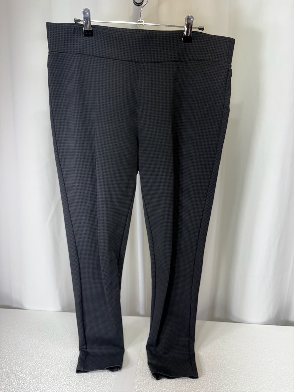 LOFT Charcoal Textured Straight-Leg Ponte Pants 2855